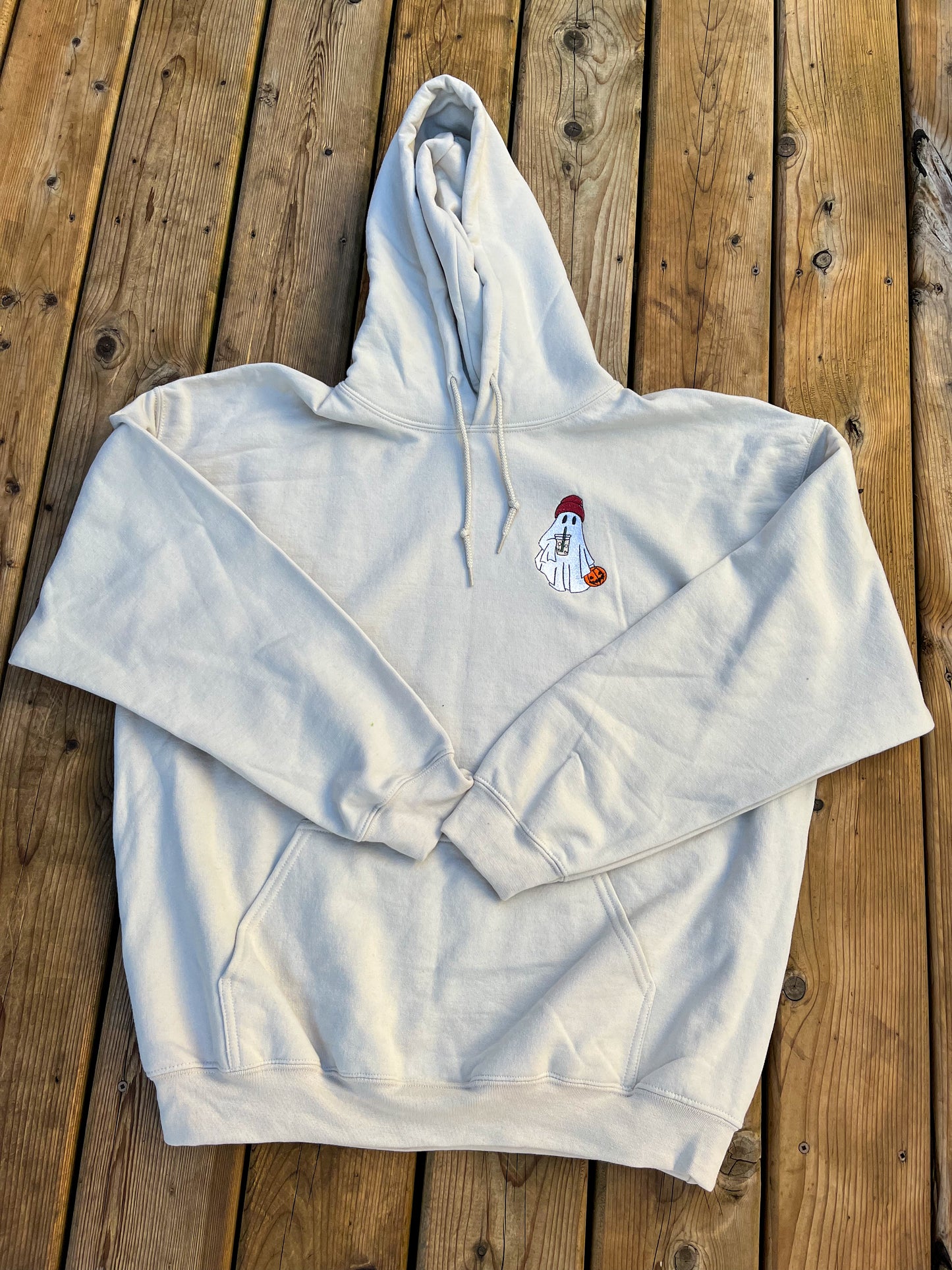 Iced Coffee Ghost Embroidered Sweater