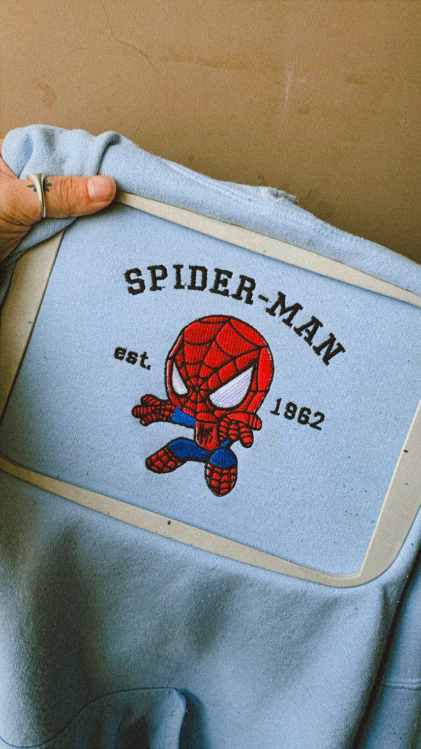 Spiderman Varsity Style Embroidered Sweater