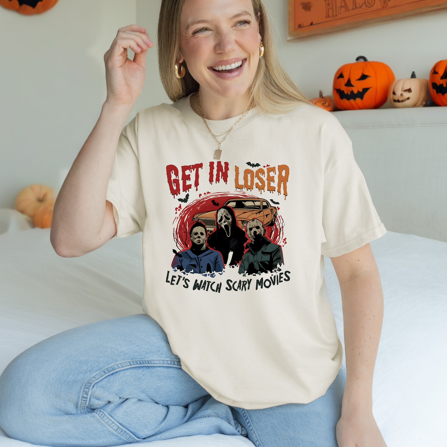 Get In Loser Horror Graphic Hoodie/Crewneck/T-Shirt