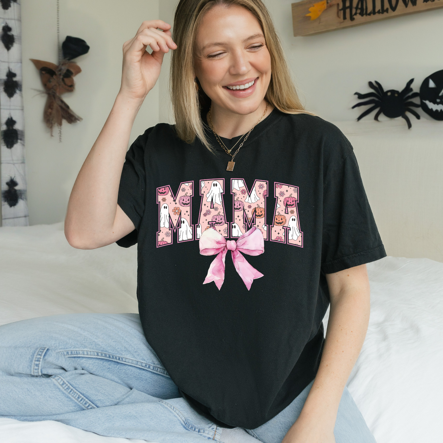 Mama Pink Halloween Graphic Hoodie/Crewneck/T-Shirt