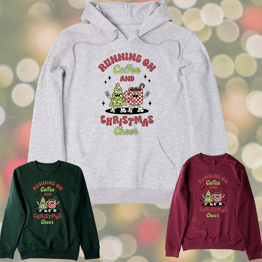 Running On Coffee and Christmas Cheer Graphic Sweater