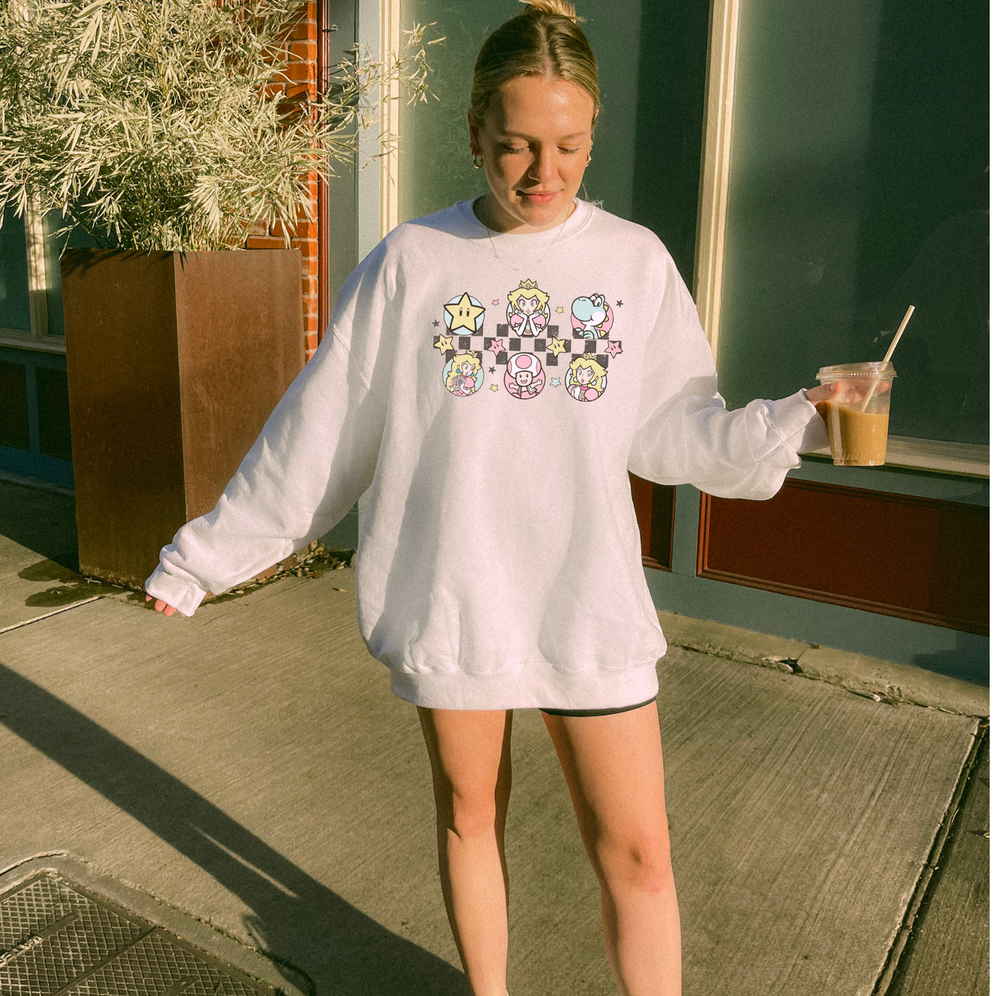 🌟 Mario World Princess Crew Sweatshirt