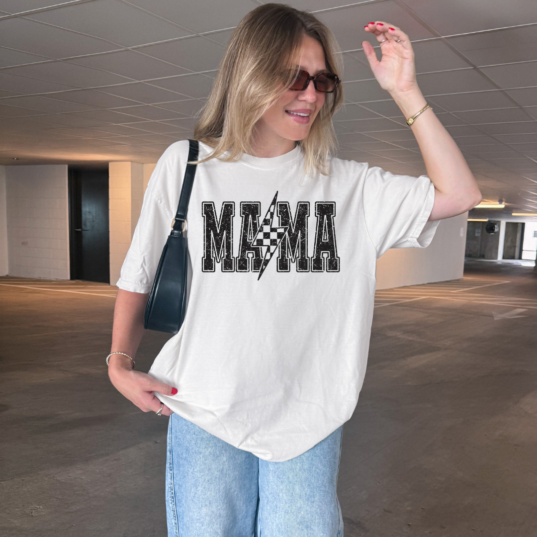 Mama Lightning Bolt Pressed T-Shirt