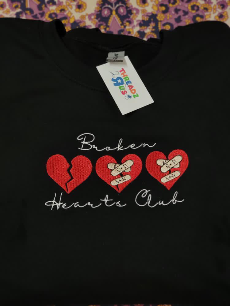 Broken Hearts Club Embroidered Sweater
