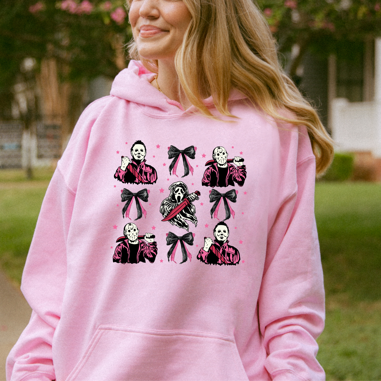 Pink Horror Coquette Graphic Hoodie/Crewneck/T-Shirt