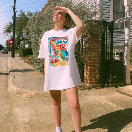 🧃 Kool-Aid Rainbow Punch Graphic Tee | Retro Drink Cartoon Shirt