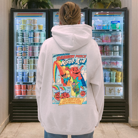 🧃 Kool-Aid Rainbow Punch Graphic Sweater | Retro Drink Cartoon Sweatshirt
