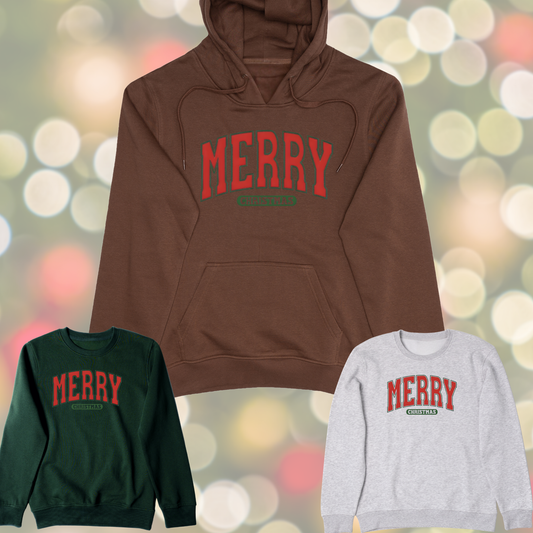 Merry Christmas Varsity Graphic Sweater