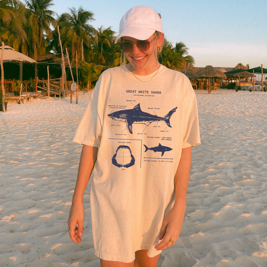 🦈 Great White Shark Anatomy Tee