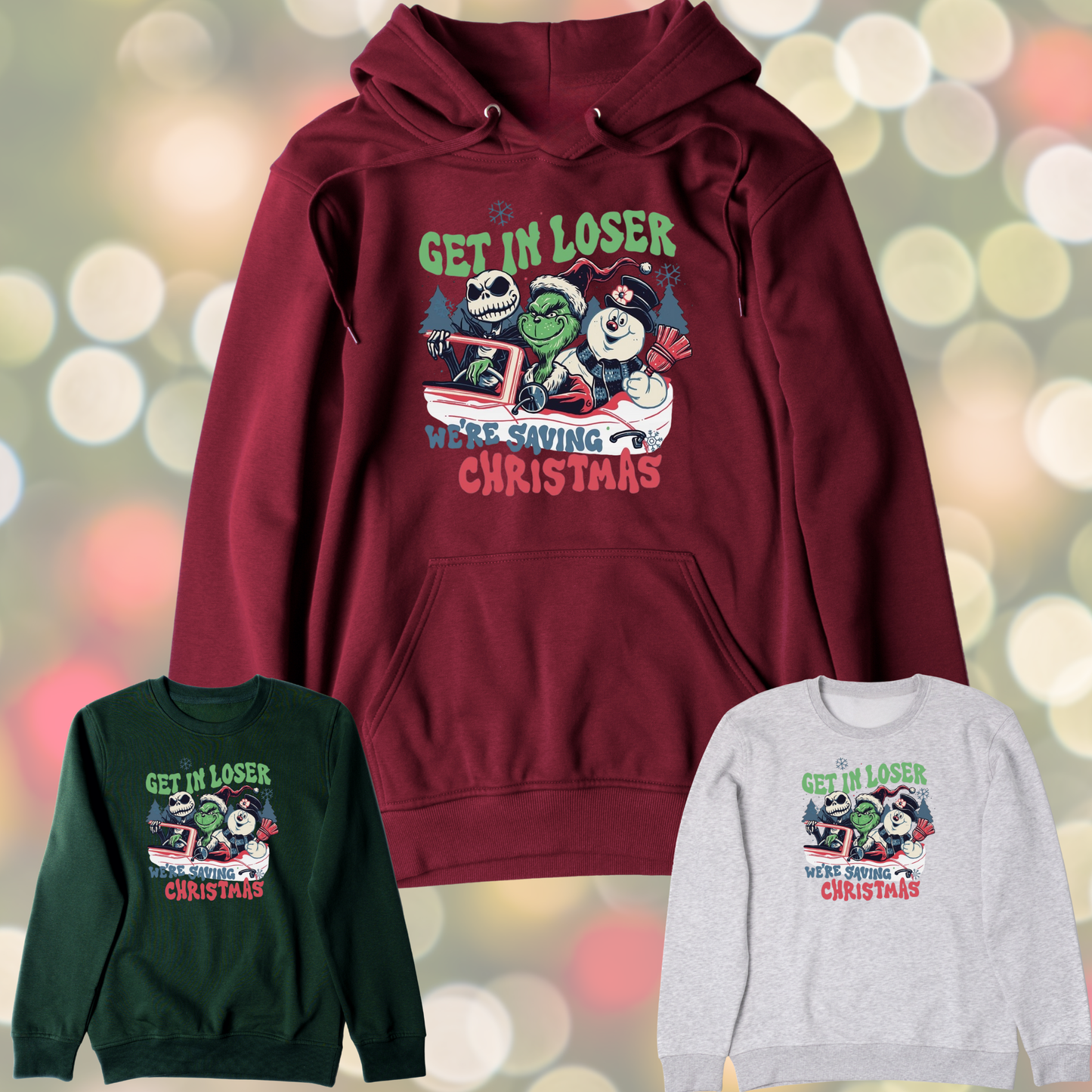 Get In Loser We're Saving Christmas Graphic Sweater