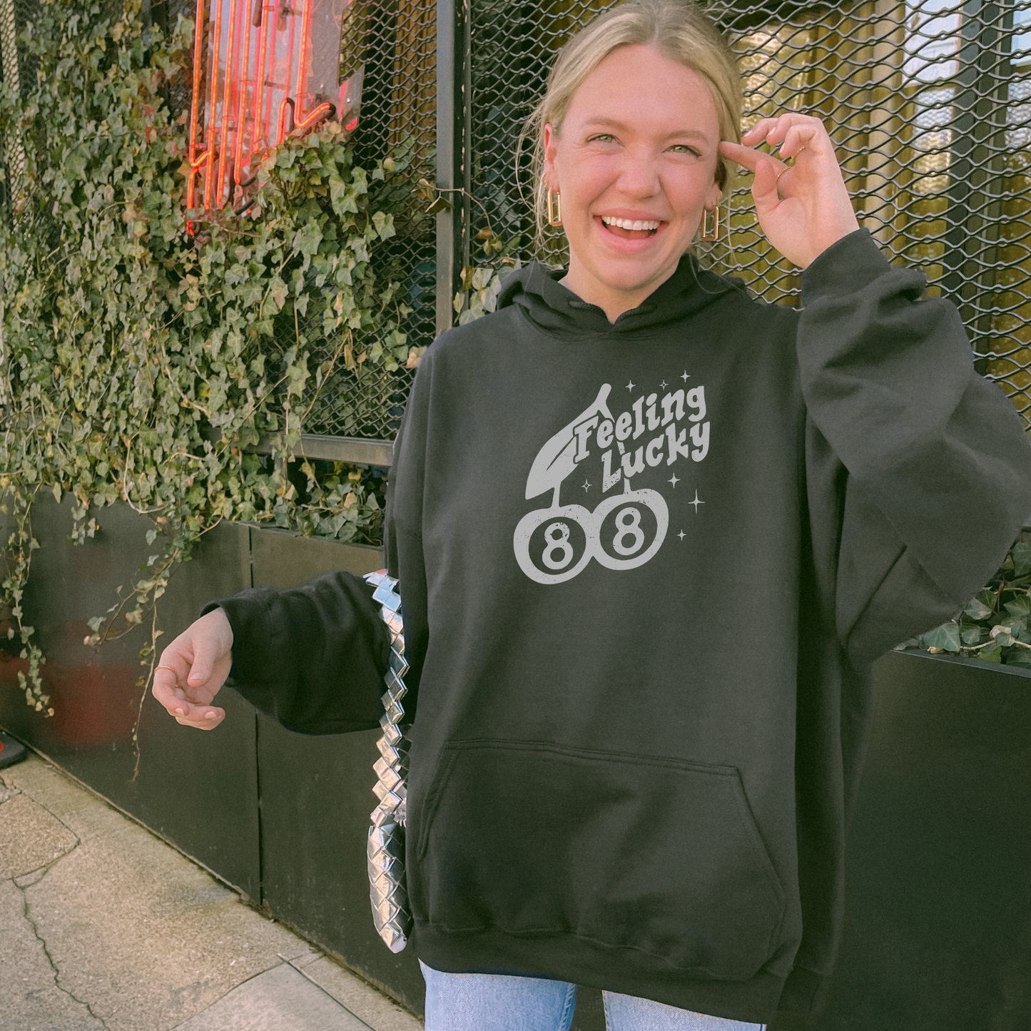 🎱 Feeling Lucky 88 Retro Casino Graphic Sweater