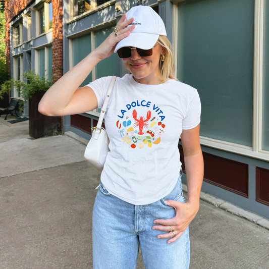 “La Dolce Vita” Lobster 90s Baby Tee