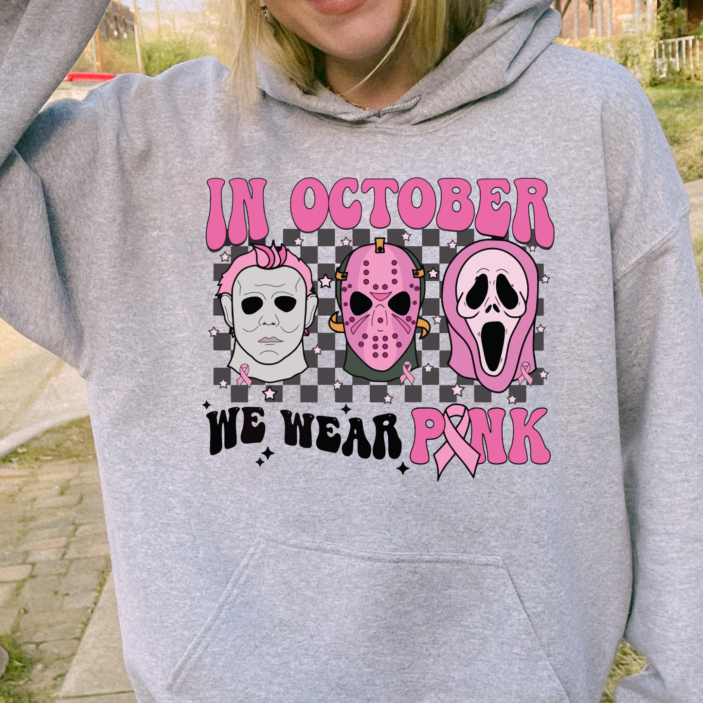 In October We Wear Pink Graphic Hoodie/Crewneck/T-Shirt
