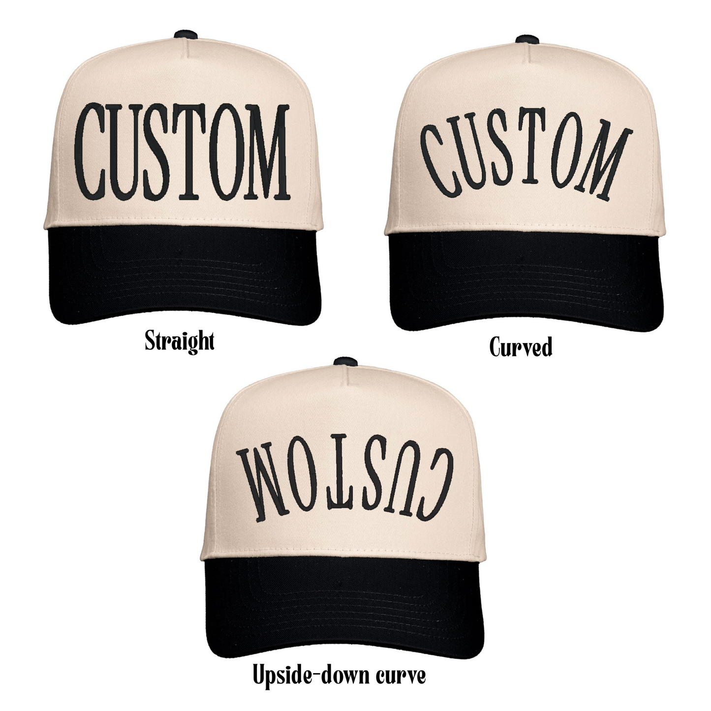 Custom Text Embroidered Trucker Hat (Font 1)