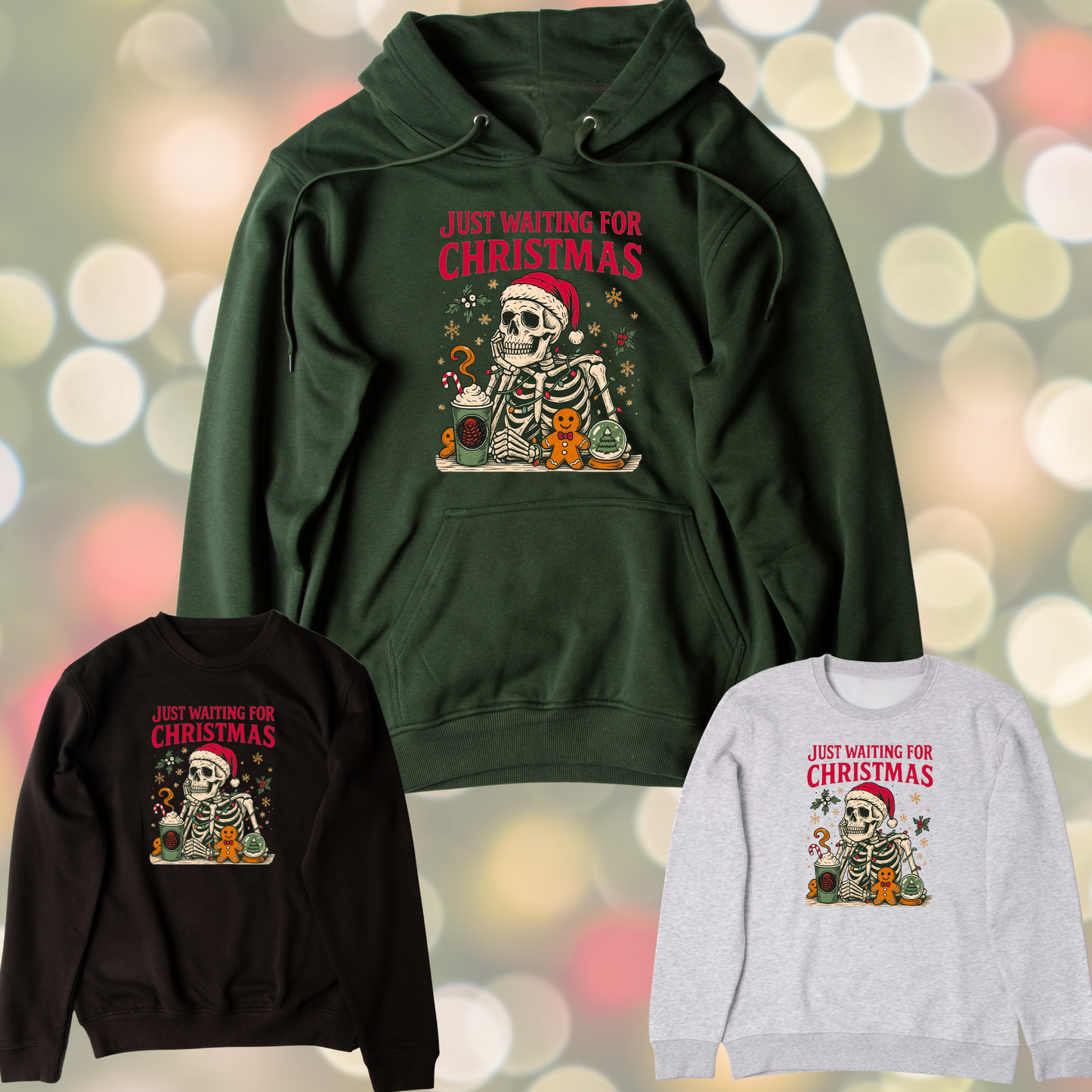 Just Waiting For Christmas Graphic Sweater