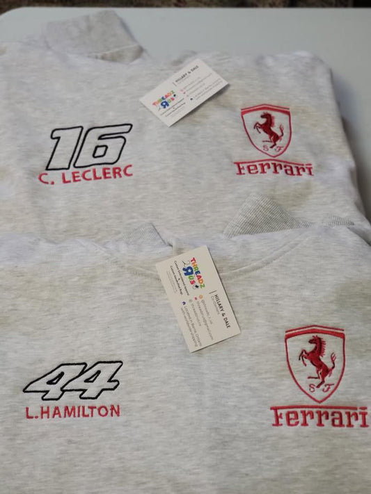 Ferrari Charles Leclerc Dropshoulder Heavy Oversized Embroidered Sweater