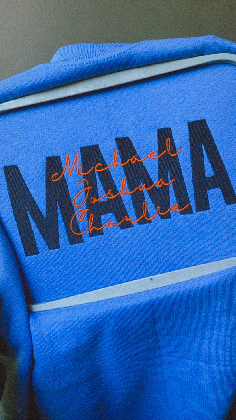 Mama W/Kids Names Custom Embroidered Sweater