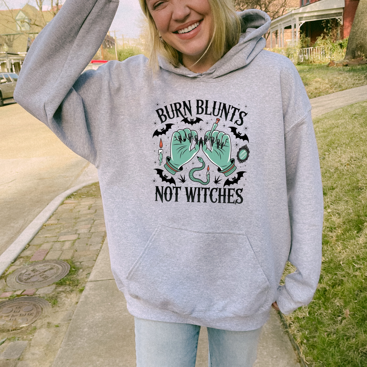 Burn Blunts Not Witches Graphic Hoodie/Crewneck/T-Shirt