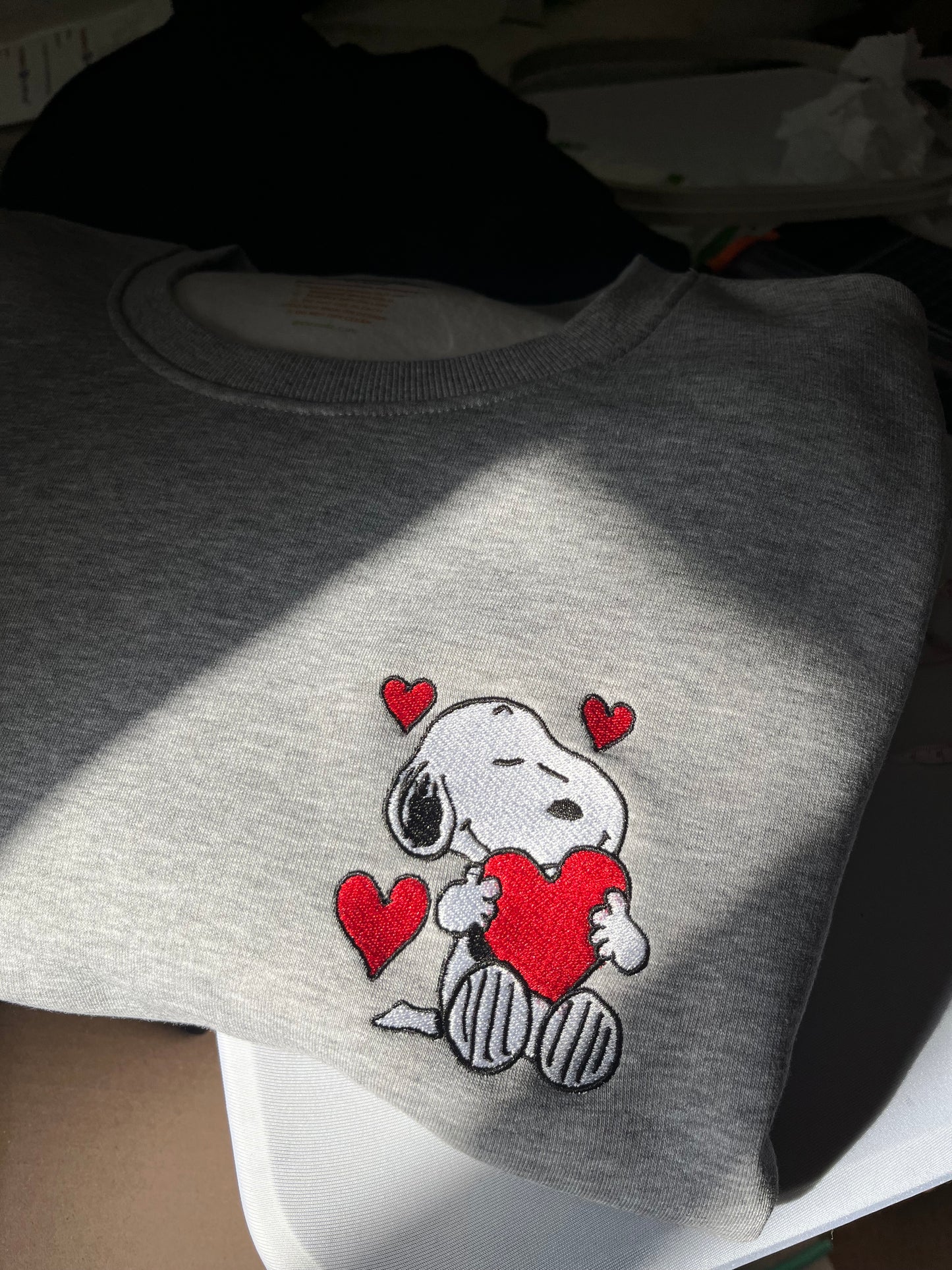 Valentines Snoopy Embroidered Sweater