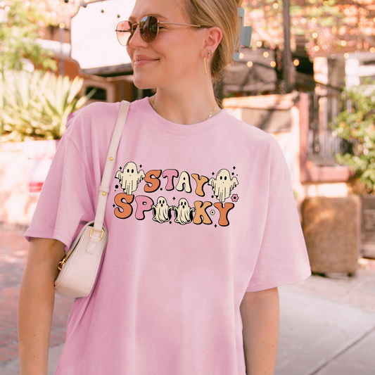 Stay Spooky Pink Ghost Graphic Hoodie/Crewneck/T-Shirt