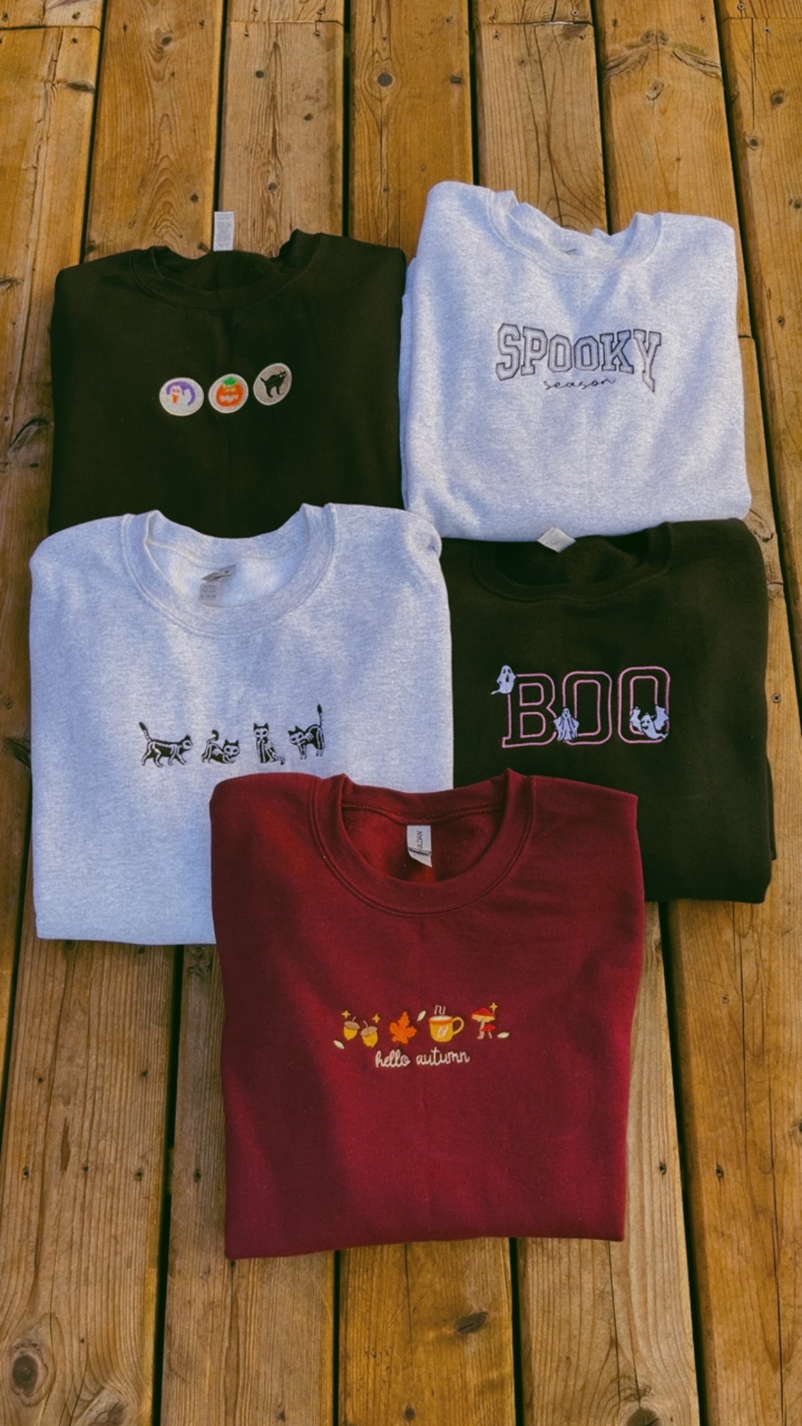 Skeleton Kitties Embroidered Sweater