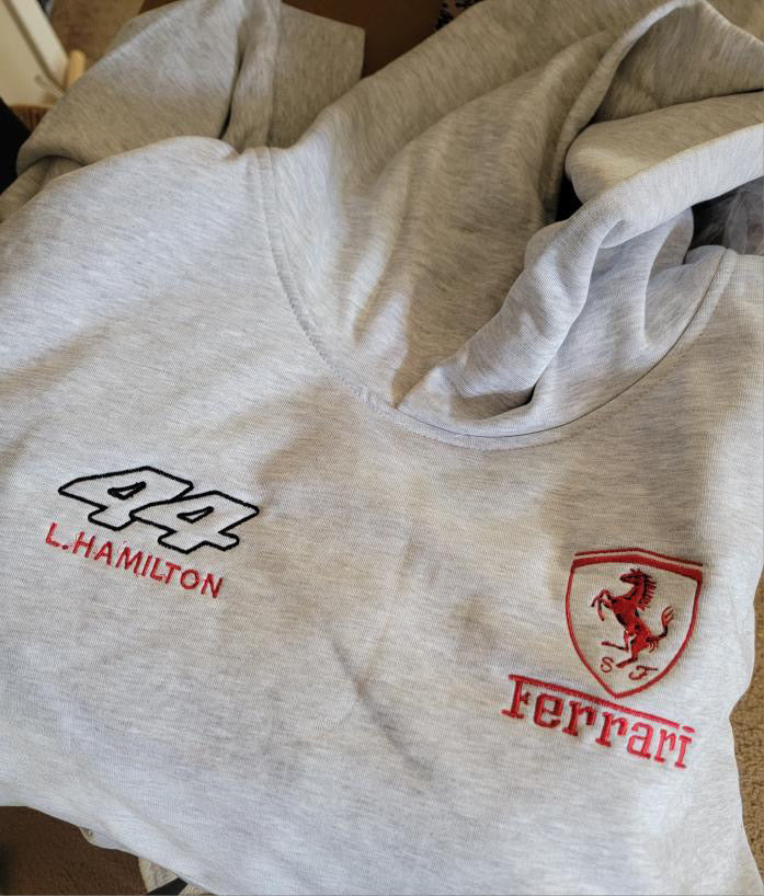 Ferrari Lewis Hamilton Dropshoulder Heavy Oversized Embroidered Sweater