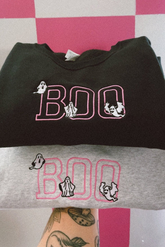 BOO Ghost Embroidered Sweater