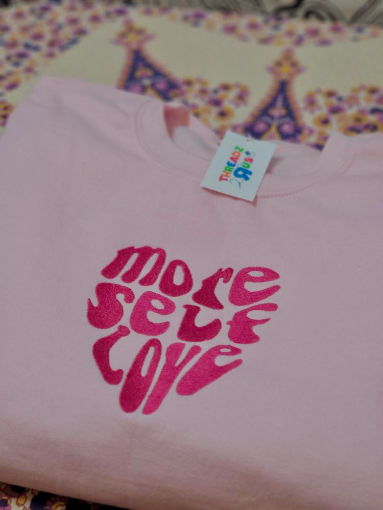 More Self Love Monochrome Embroidered Sweater