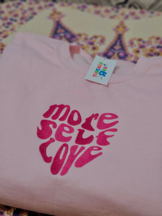 More Self Love Monochrome Embroidered Sweater