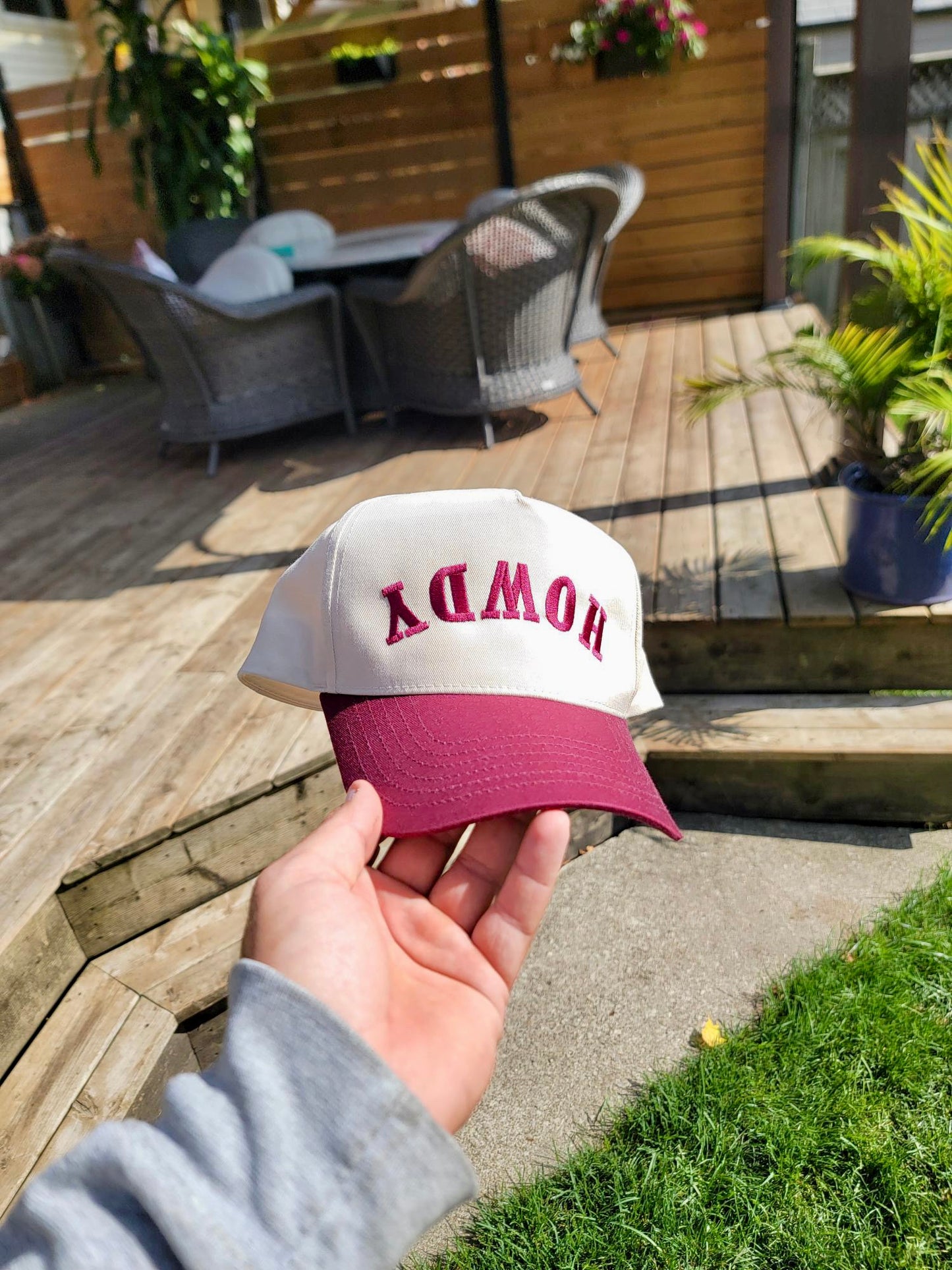 Howdy Upside Down Embroidered Trucker Hat (9 Hat Colours & Custom Thread Options)