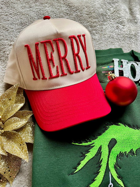 MERRY Puff Embroidered Trucker Hat