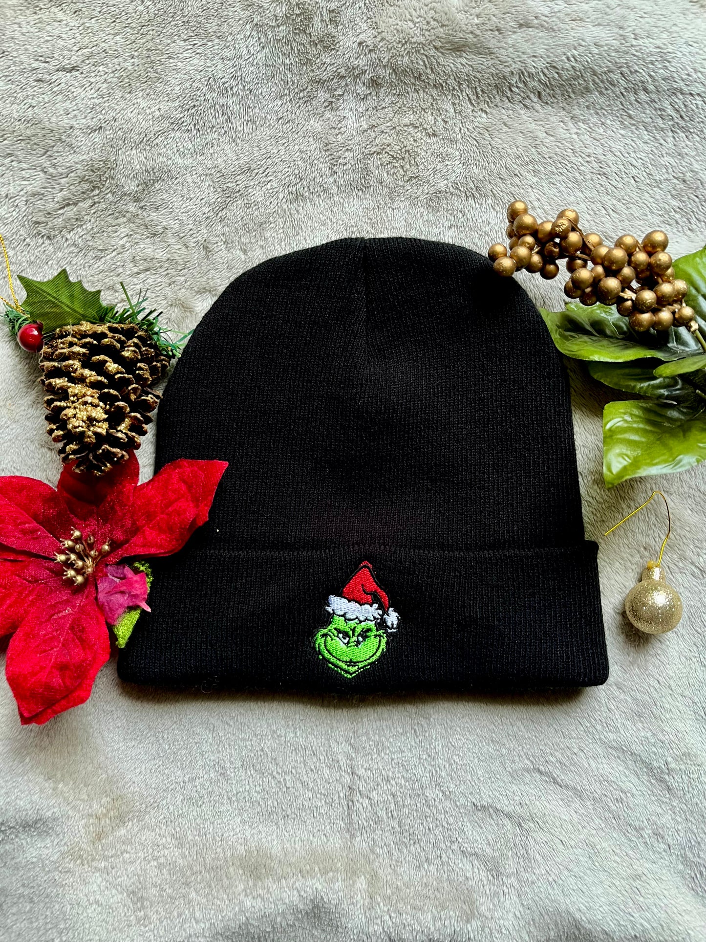 Grinch Face Customizable Embroidered Toque