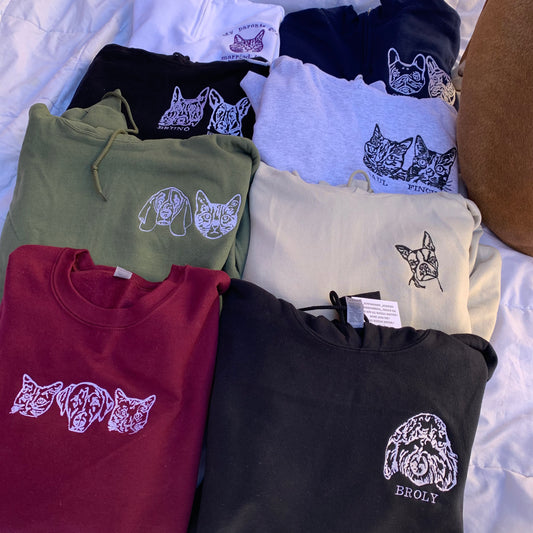 Pet Face Custom Embroidered Sweater