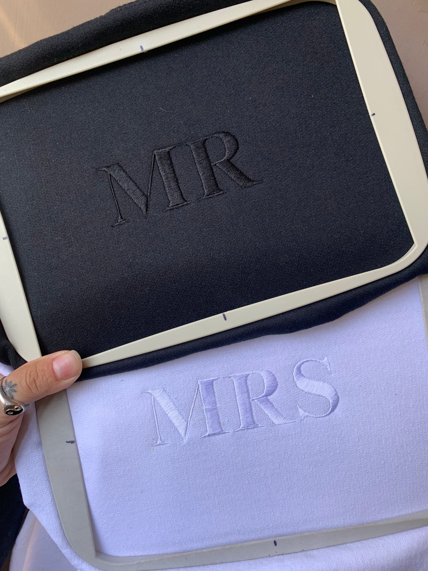 Wedding Monochrome Mr / Mrs Embroidered Sweater