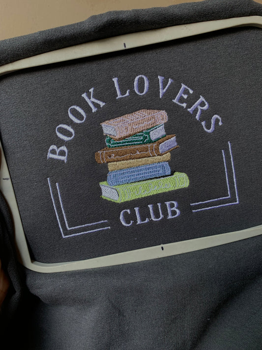 Book Lovers Club Embroidered Sweater