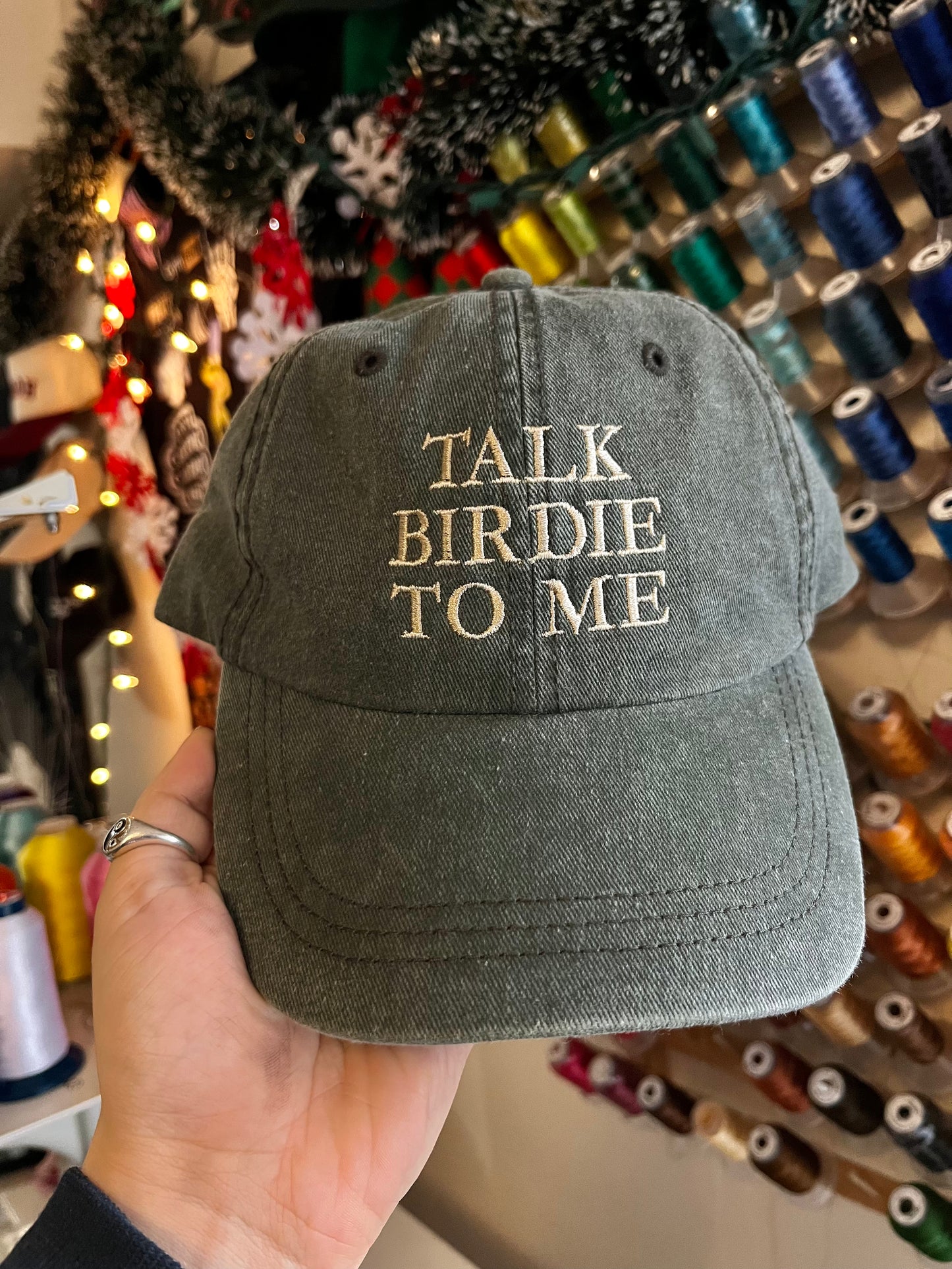 Talk Birdie To Me Dad Cap (12 Hat Colours & Customizable Thread Options) (Copy)