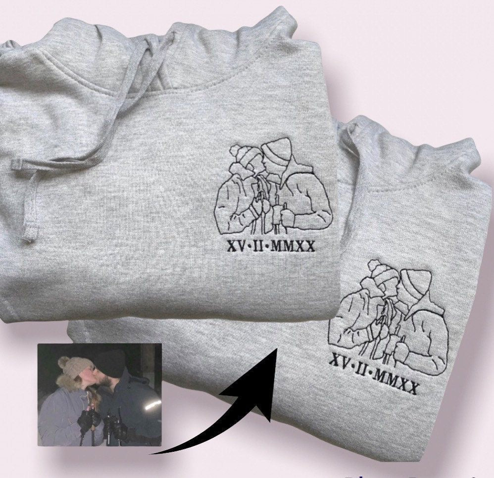 Custom Line Photo Embroidered Sweater