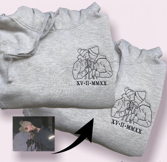 Custom Line Photo Embroidered Sweater