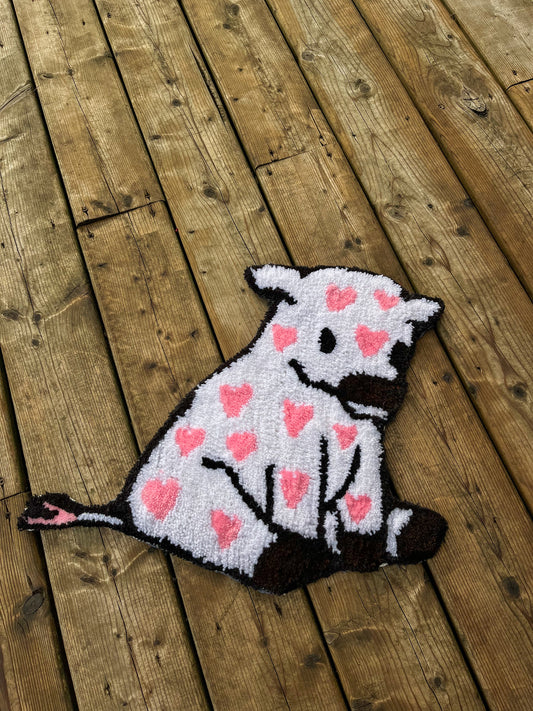 Heart Cow Handtufted Rug