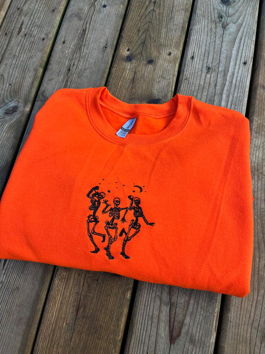 Dancing Skellies Embroidered Sweater
