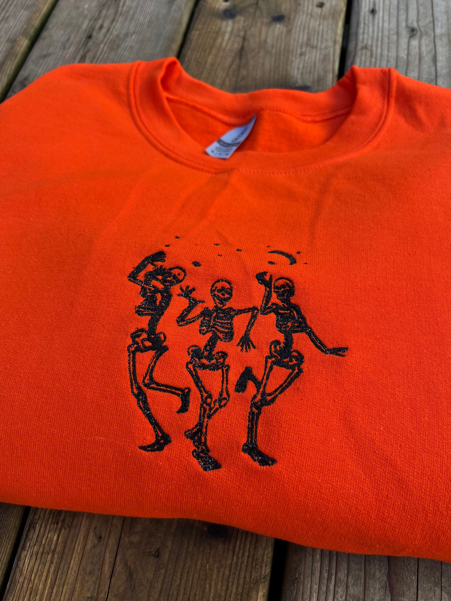 Dancing Skellies Embroidered Sweater