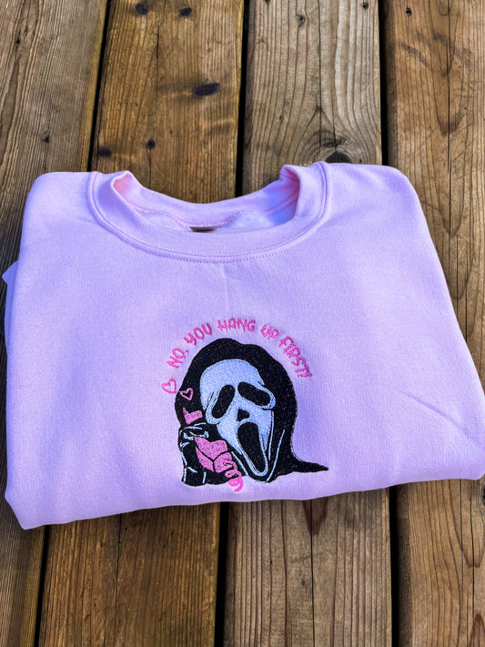 Ghostfxce 'You Hang Up' Embroidered Sweater