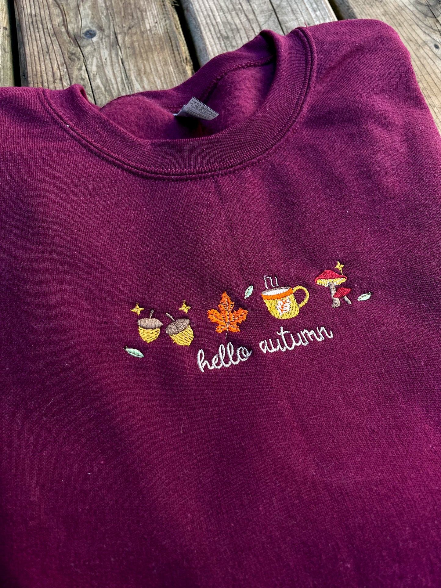 Hello Autumn Embroidered Sweater