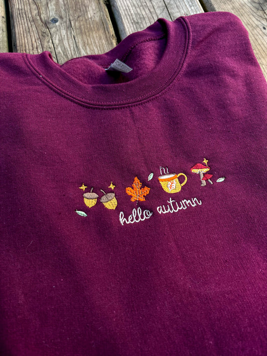 Hello Autumn Embroidered Sweater