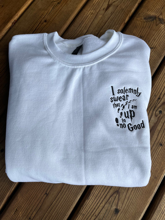 I Solemnly Swear Embroidered Sweater