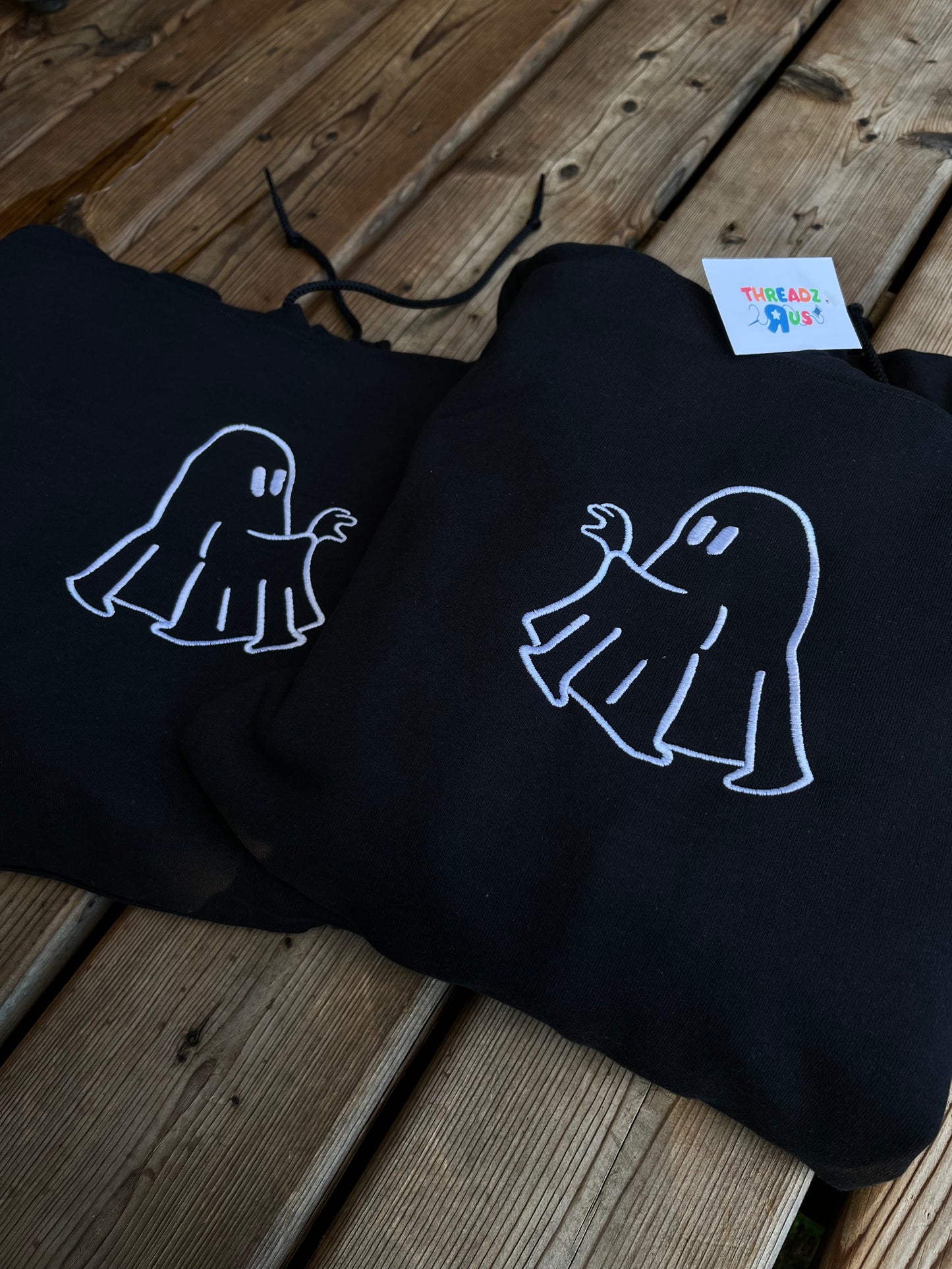 Matching Ghost Heart Embroidered Hoodie