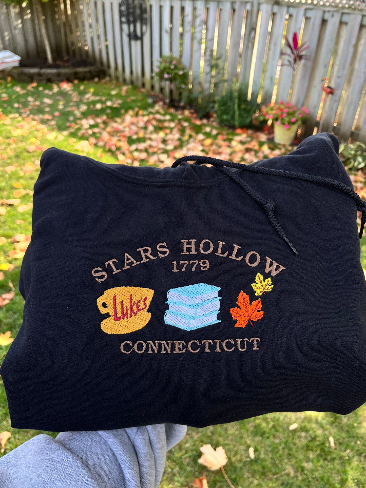 Stars Hollow Connecticut GG Varsity Embroidered Sweater