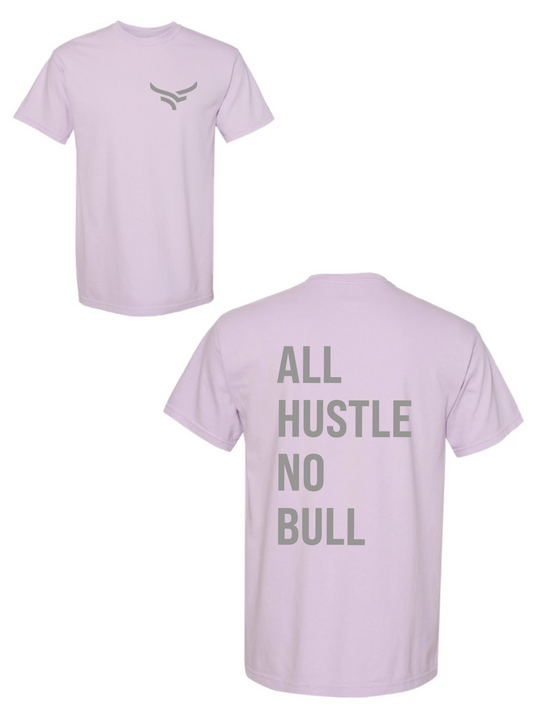 All Hustle No Bull Pressed Oversized T-Shirt (Lilac)