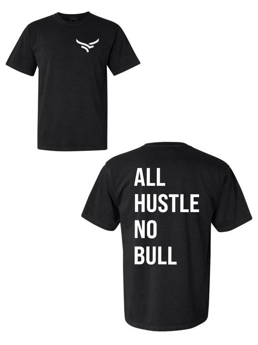All Hustle No Bull Pressed Oversized T-Shirt (Black)