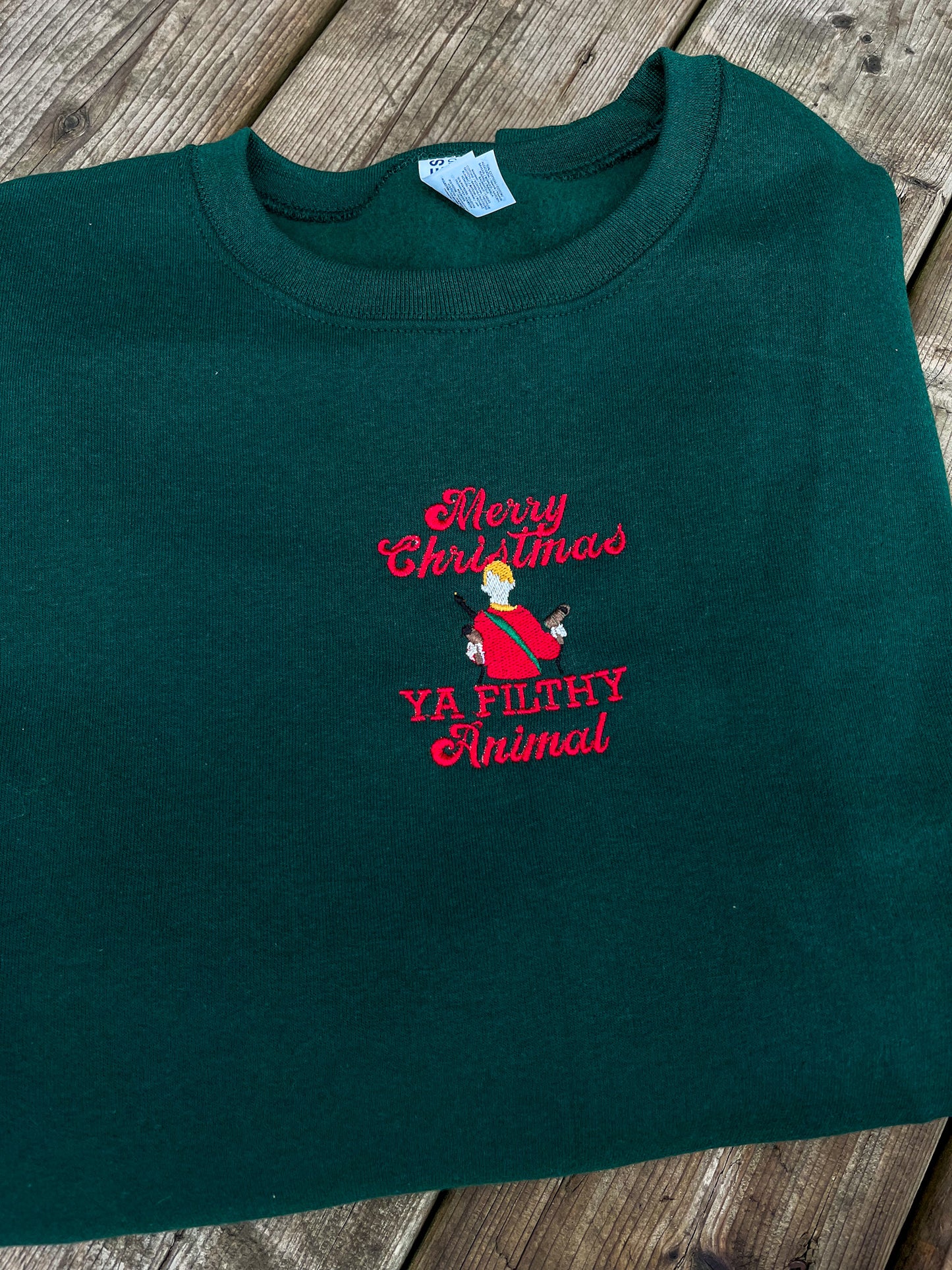 Ya Filthy Animal Home Alone Embroidered Sweater